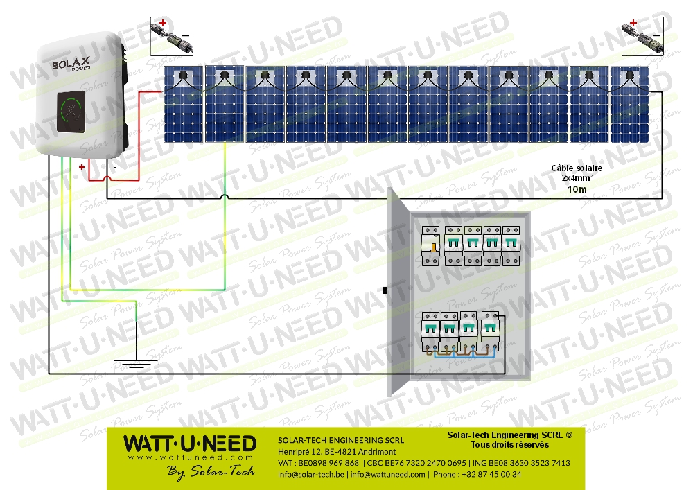 Kit 12 panneaux autoconsommation - réinjection 3000W avec stockage